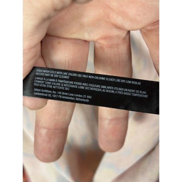 By Anthropologie Jumpsuit Pink Peach Print Size Large Cut Out Sleeveless Pockets - Picture 4 of 13